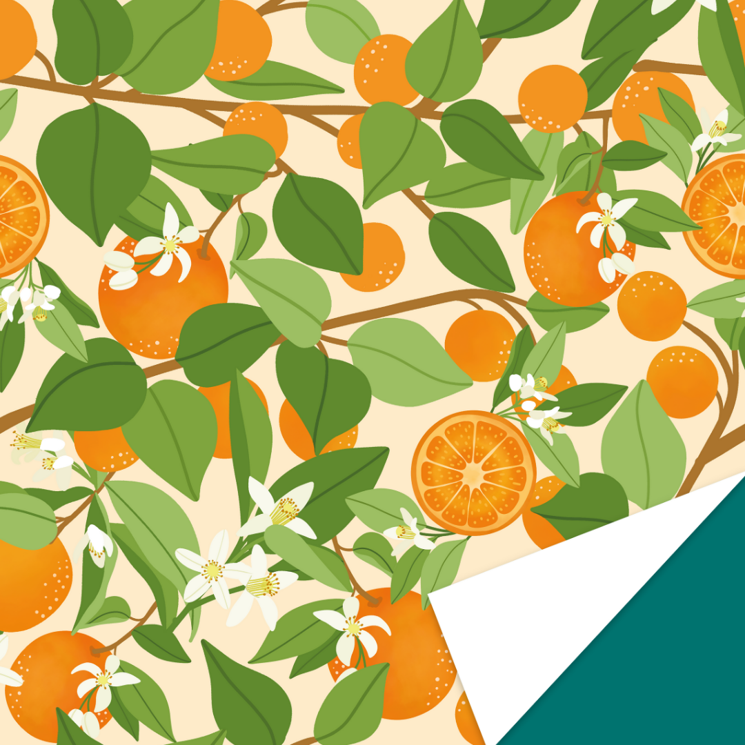 Gift wrapping paper Orange tree
